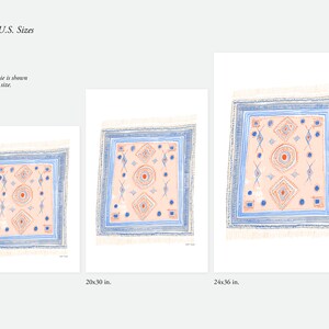 Area Rug Art Print | Moroccan Textile Painting | Unique Wall Art | Home Decor | Giclee Poster | Gallery Wall Set | Gouache Illustration bild 4