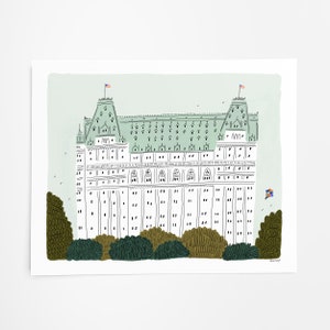 Plaza Hotel Art Print New York City Central Park Giclee New York Skyline NYC Wall Art NYC Watercolor Gallery Wall Illustration image 2