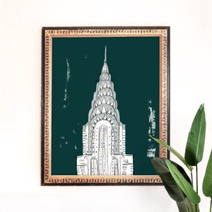 Chrysler Building Art Print | NY Architecture | New York Skyline Decor | NYC Wall Art | Gallery Wall Set | Nursery Wall Art | Giclee