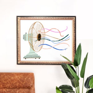 Electric Fan Art Print | Rainbow Painting | Unique Wall Art | Home Decor | Giclee Poster | Gift | Gallery Wall Set | Gouache Illustration