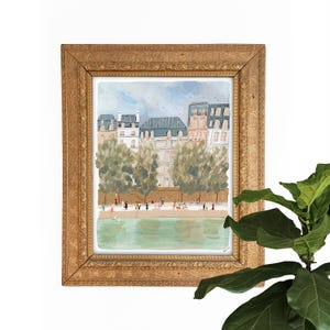 Paris on the Seine Art Print | France Wall Art | Paris City Watercolor | French Poster | Giclee | Gouache Painting | Gallery Wall Set
