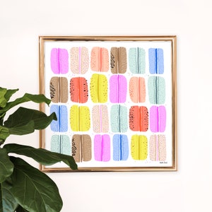 French Macarons Art Print | Parisian Wall Decor | Paris, France | Bakery Painting | Francophile | Gallery Wall | Gouache Illustration