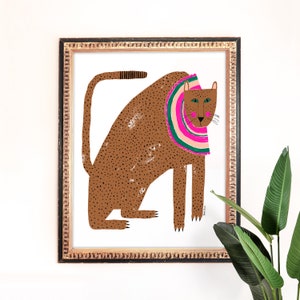 Cheetah Art Print | Animal Lover Art | Polka Dot Decor | Painting Wall Art | Gallery Wall Set | Children's Nursery Wall Art