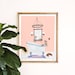 Boozy Bubble Baths Art Print | Cute Poster | Unique Wall Art | Home Decor | Giclee Poster | Gift | Gallery Wall Set | Gouache Illustration 