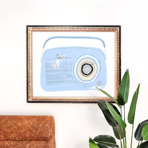 Radio Art Print | Musician Painting | Music Room Sound Wall Art | Recording Home Decor | Giclee Poster | Gallery Wall | Gouache Illustration