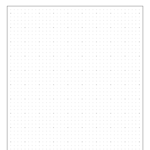 Puede incluir: Un cuaderno rectangular en blanco con una cuadrícula de puntos y un borde negro. El interior del cuaderno está lleno de una cuadrícula de pequeños puntos grises espaciados uniformemente. Los puntos están dispuestos en un patrón consistente.