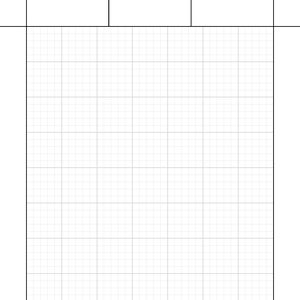 May include: A white and gray grid paper with a fine grid pattern. The paper has a rectangular shape with a black border. The grid is composed of evenly spaced horizontal and vertical lines, creating a series of small squares.