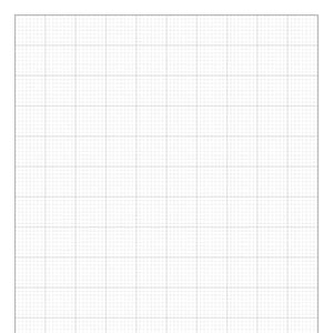 May include: A rectangular sheet of graph paper with a fine grid pattern. The grid is composed of light gray lines forming small squares, with a darker border. The paper is white and suitable for mathematical or scientific diagrams.