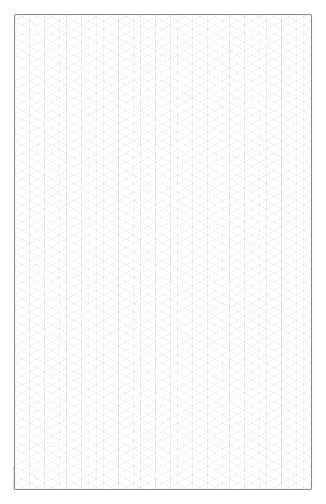 Isometric Graph Paper Template on 11” X 17” Ledger Size | 1/4