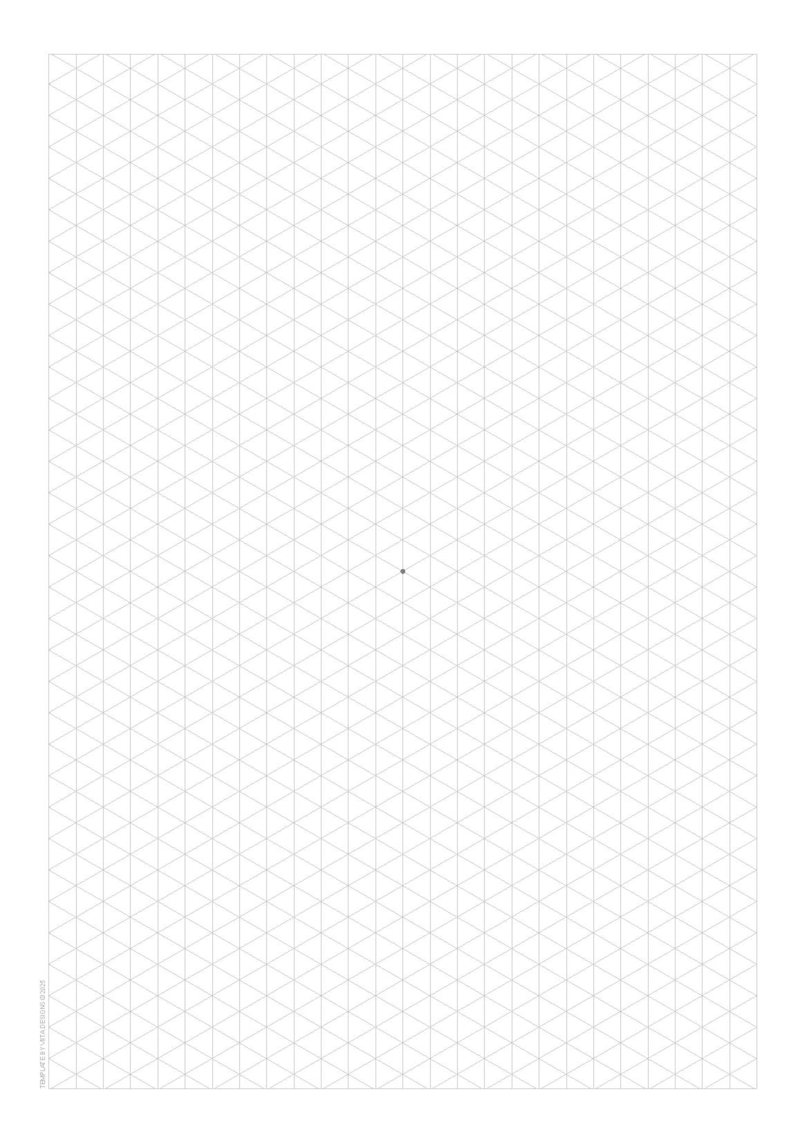 Isometric Graph Paper Template on A5 Paper Size | 5mm Pattern Line