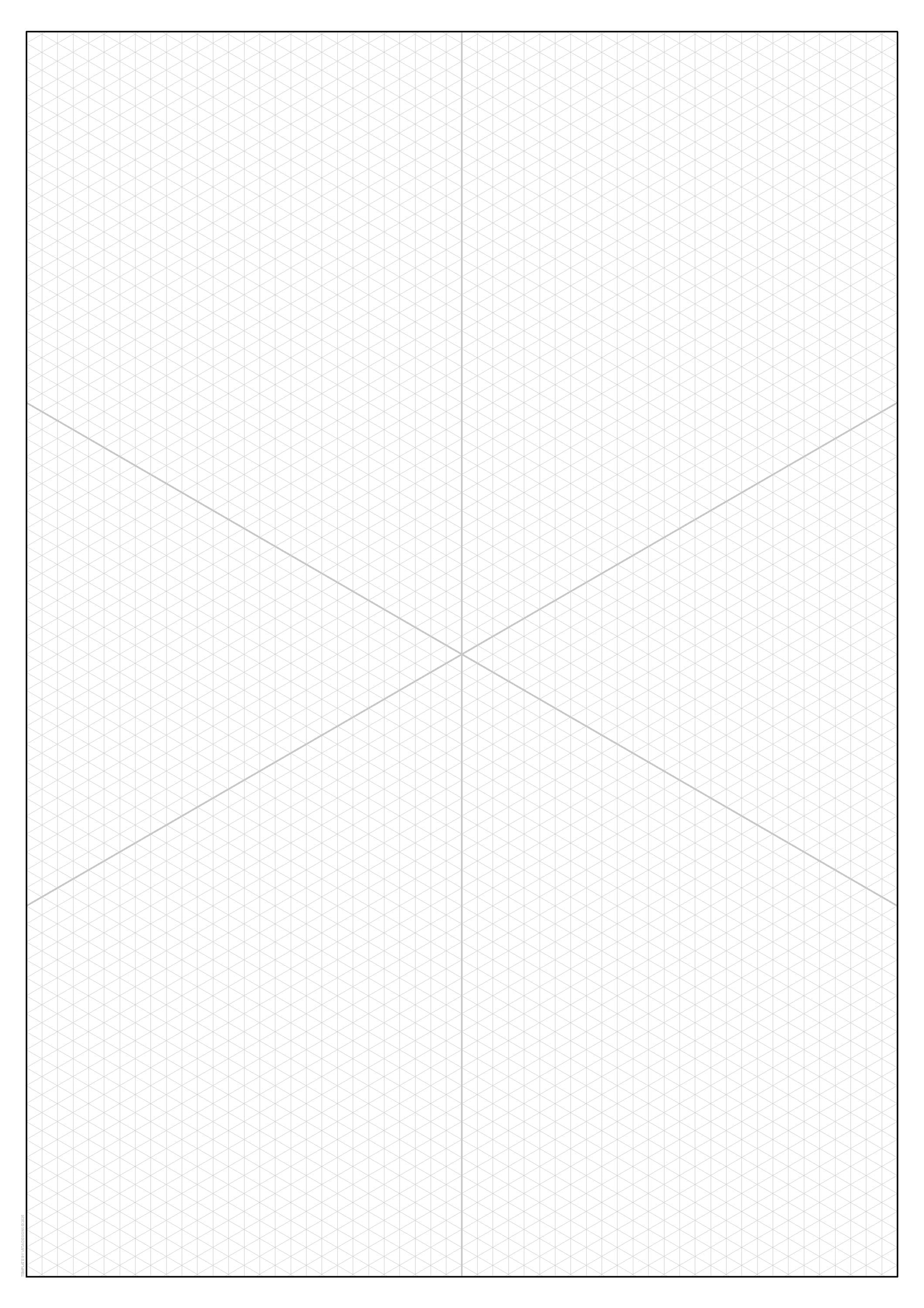 Isometric Graph Paper Template on A3 Paper Size | 5mm Pattern Line ...