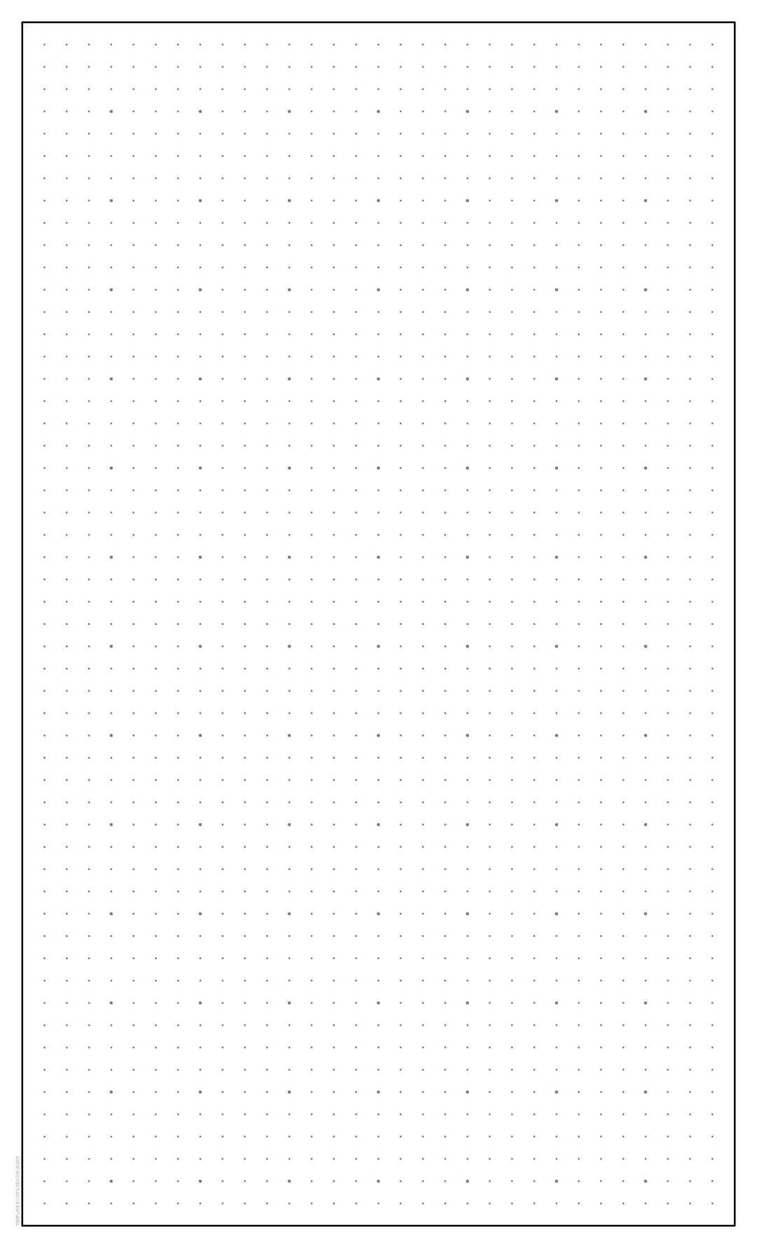 1/4" Dot Grid Template on 8.5” X 14” Legal Size | 1/4" Square With ...