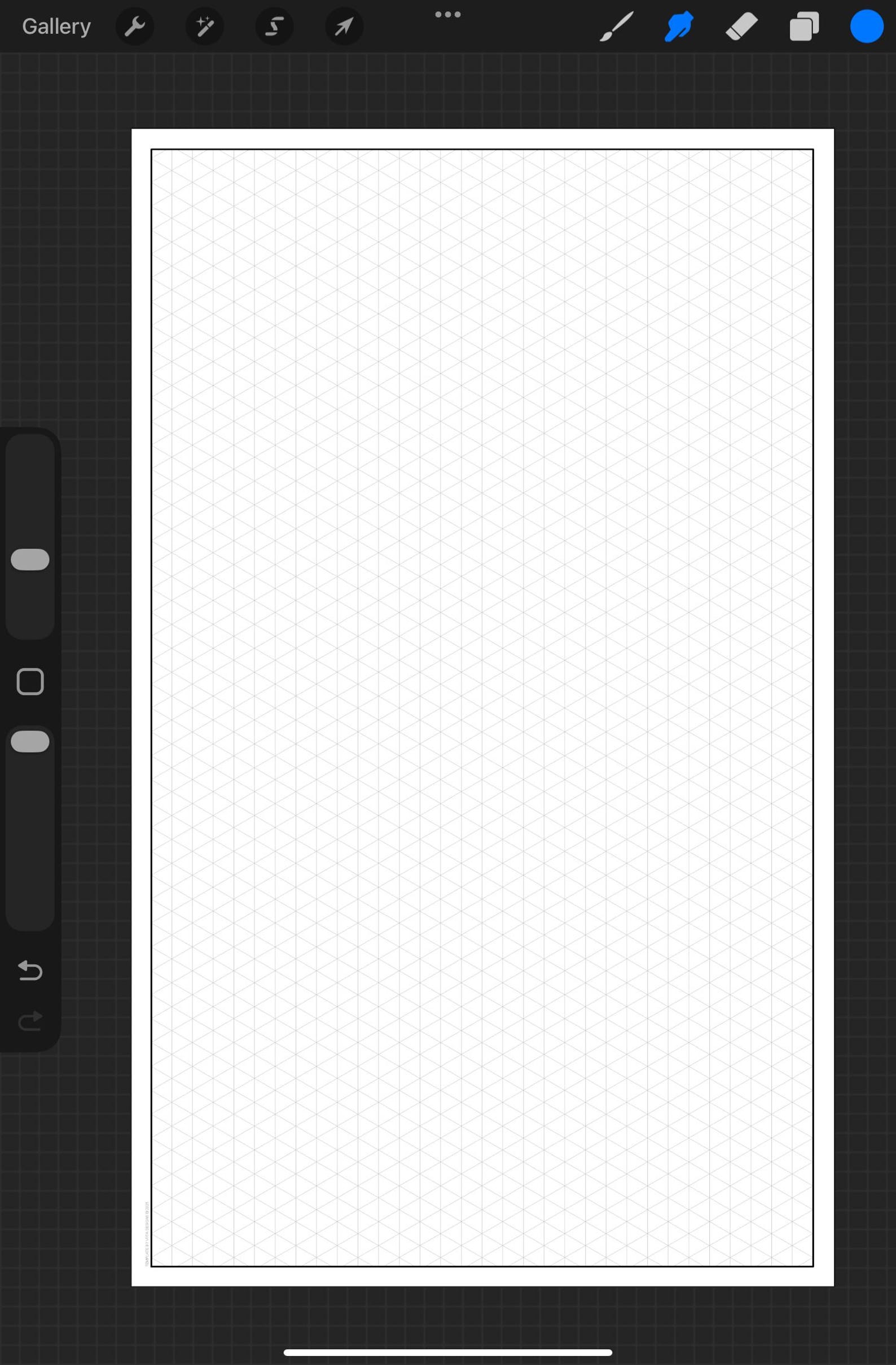 Isometric Graph Paper Template on 8.5” X 14” Legal Size | 1/4