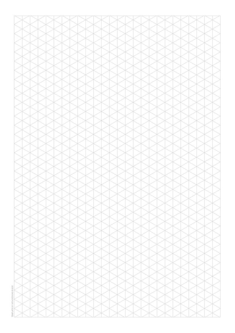 Isometric Graph Paper Template on A5 Paper Size | 5mm Pattern Line ...