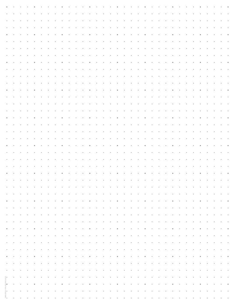1/4" Dot Grid Template on 8.5” X 11” Letter Size | 1/4" Square With ...