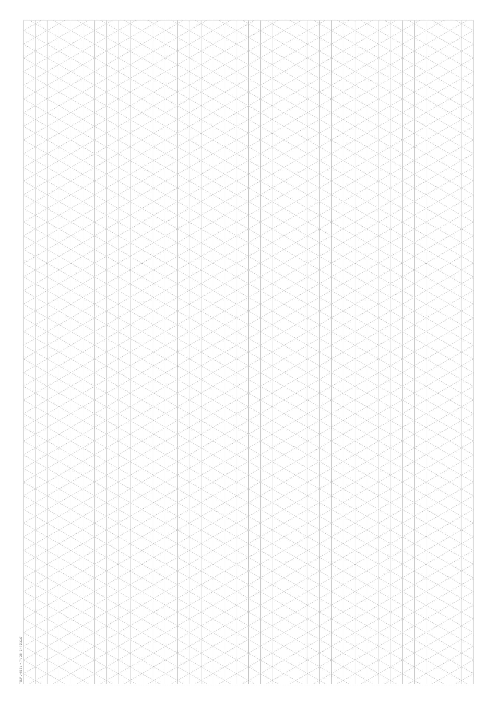 Isometric Graph Paper Template on A4 Paper Size | 5mm Pattern Line ...