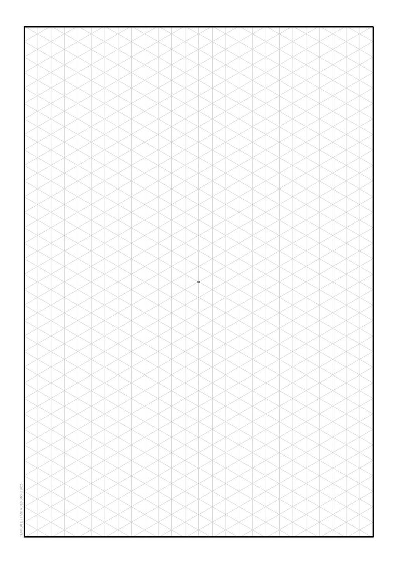 Isometric Graph Paper Template on A5 Paper Size | 5mm Pattern Line ...