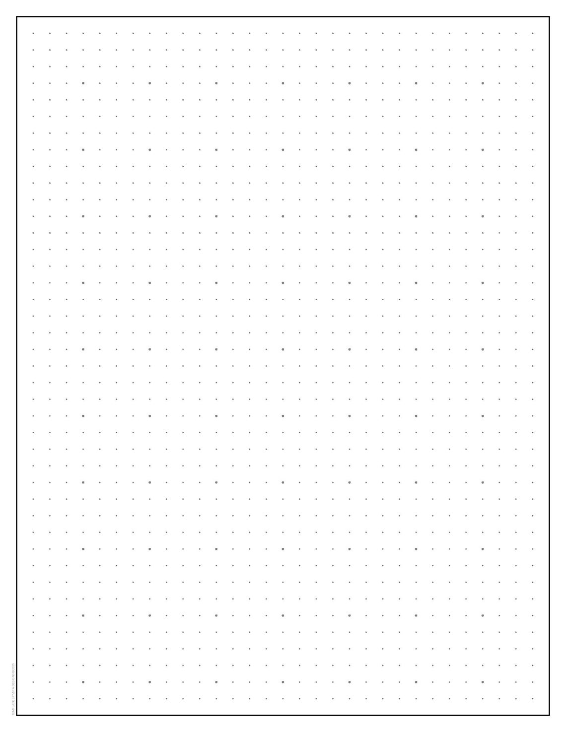 1/4" Dot Grid Template on 8.5” X 11” Letter Size | 1/4" Square With ...