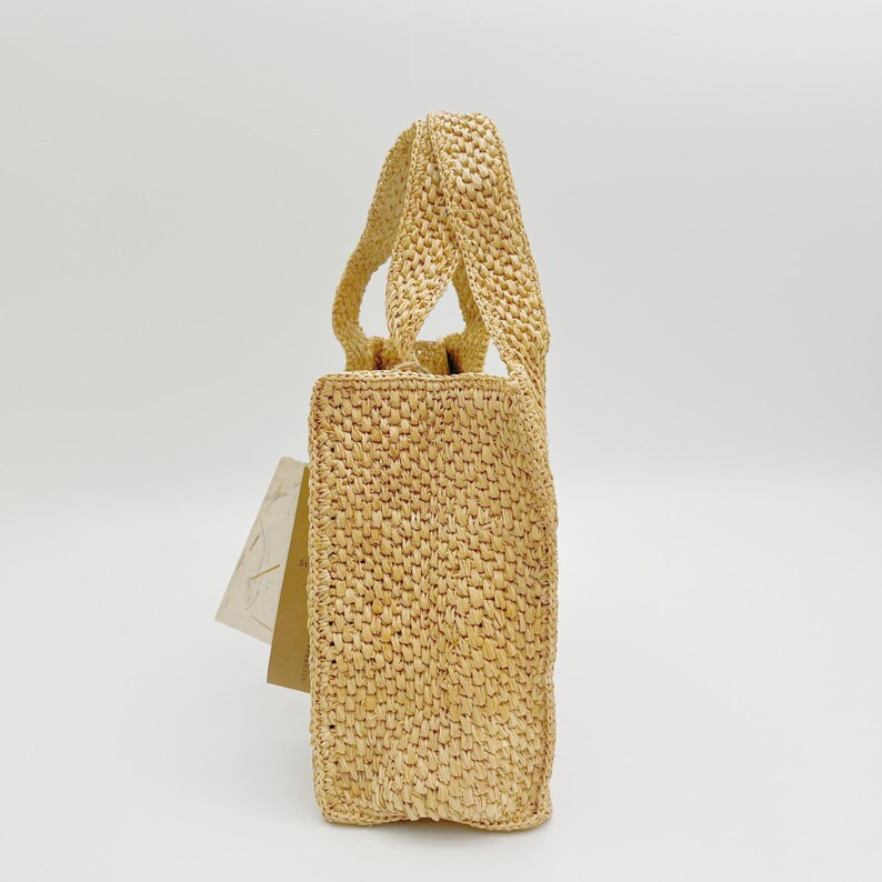 Handwoven Raffia Tote Bag, Woven Handbag,  Minimalist Summer Beach Bag, Casual Vacation Travel Bag for Women, Gift for Her