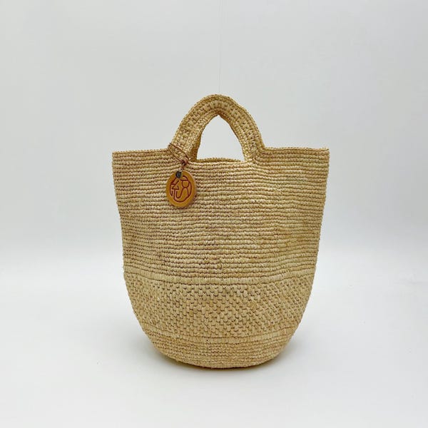 Bolso tote tipo cubo de rafia, bolso de mano de paja tejido a mano, bolso de hombro grande tejido para vacaciones en la playa, bolso de verano para el día a día, regalo para ella.