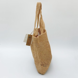 Handwoven Raffia Tote Bag, Eco Friendly Straw Bag, Large Capacity Beach Vacation Bag, French Style Boho Shoulder Handbag for Women