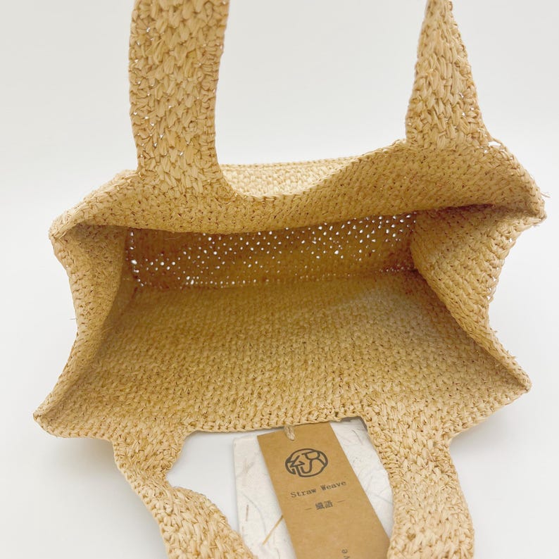 Handwoven Raffia Tote Bag, Woven Handbag,  Minimalist Summer Beach Bag, Casual Vacation Travel Bag for Women, Gift for Her