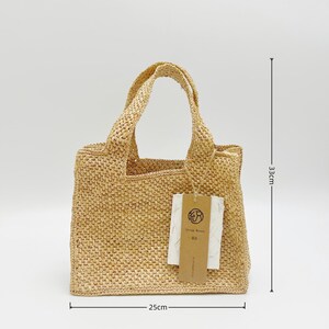 Handwoven Raffia Tote Bag, Woven Handbag,  Minimalist Summer Beach Bag, Casual Vacation Travel Bag for Women, Gift for Her