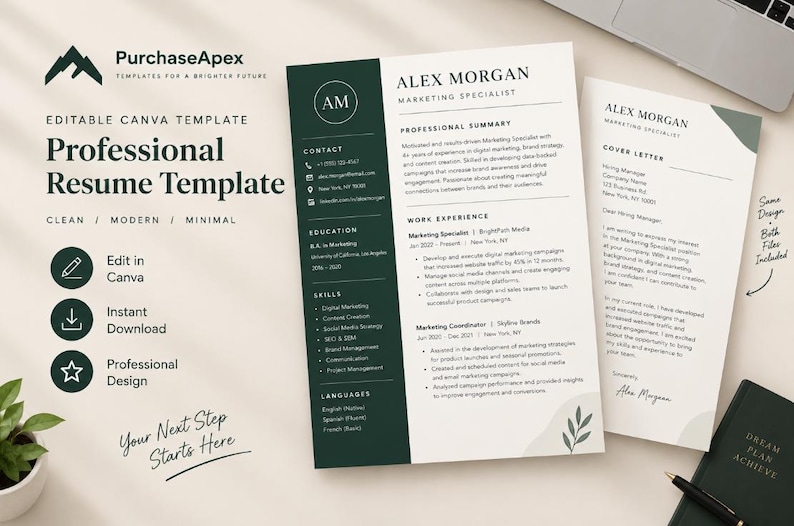 Cv Layput Examples Professional CV Resume Template for Job Offering, Executive Resume ATS ...
