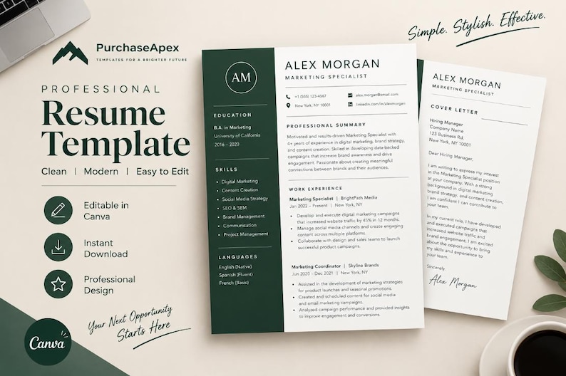 Cv Layput Examples Professional CV Resume Template for Job Offering, Executive Resume ATS ...