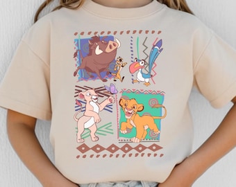 Vintage König der Löwen Kinder T-Shirt, Disney König der Löwen Simba und Timon T-Shirt, Animal Kingdom Baby Bodysuit, König der Löwen Freunde Kleinkind Sweatshirt