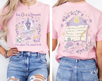 Verstricktes T-Shirt, ich habe einen Traum übergroßes T-Shirt, Rapunzel Disney Shirt, Pascal Tower Buch Musik T-Shirt, Geschenk für Frauen