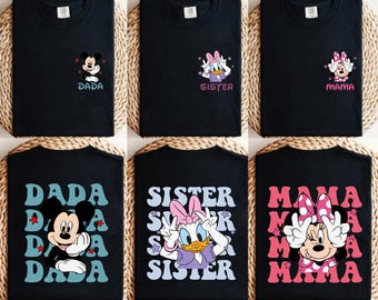 Disney Familie Passendes T-Shirt, Minnie Mama T-Shirt, Mickey Dada Goofy Bro Daisy Schwester, 2026 Familien Urlaub Shirt
