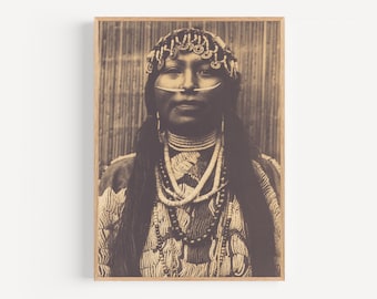 Wishham Girl - Edward Curtis Photography, Native America Wall Decor, Native America Photography, Vintage Native America Photo.