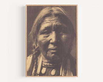 Ogalala Woman, Edward Curtis Photography, Native America Wall Art, Native America Photography, Vintage Native America Photo.