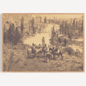 On Spokane River, Edward Curtis Photography, Native America Wall Art, Native America Photography, Vintage Native America Photo.