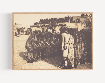 Antelopes and Snakes At Oraibi, Edward Curtis Photography, Native America Wall Art, Native America Photography, Vintage Native America Photo