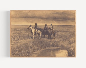 The Three Chiefs - Piegan, Edward Curtis Photography, Native America Wall Art, Native America Photography, Vintage Native America Photo