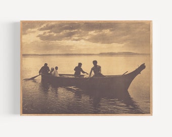 Homeward, Edward Curtis Photography, Native America Wall Art, Native America Photography, Vintage Native America Photo, Curtis Photogravure.