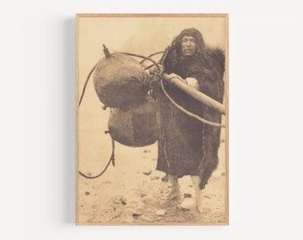 The Whaler - Makah, Edward Curtis Photography, Native America Wall Art, Native America Photography, Vintage Native America Photo.