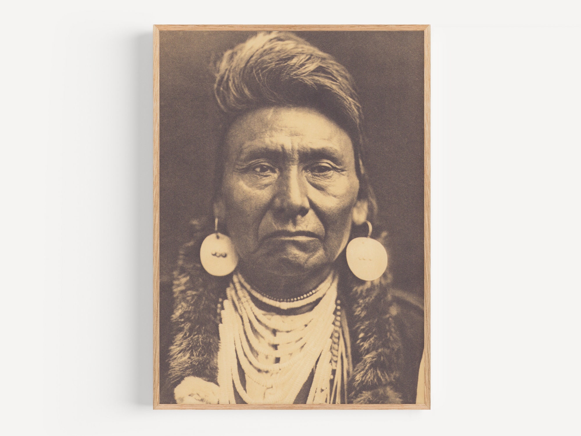 Chief Joseph - New Perce, Edward Curtis Photography, Native America Wall Art, Native America Photography, Vintage Native America Photo.