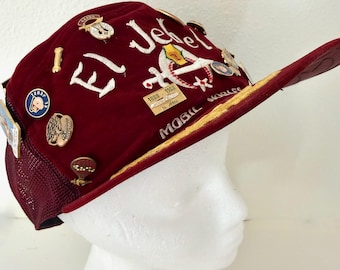 VTG Mason Freemason Shriners Lapel Pins Lot of 19 With El Jebel Trucker Hat