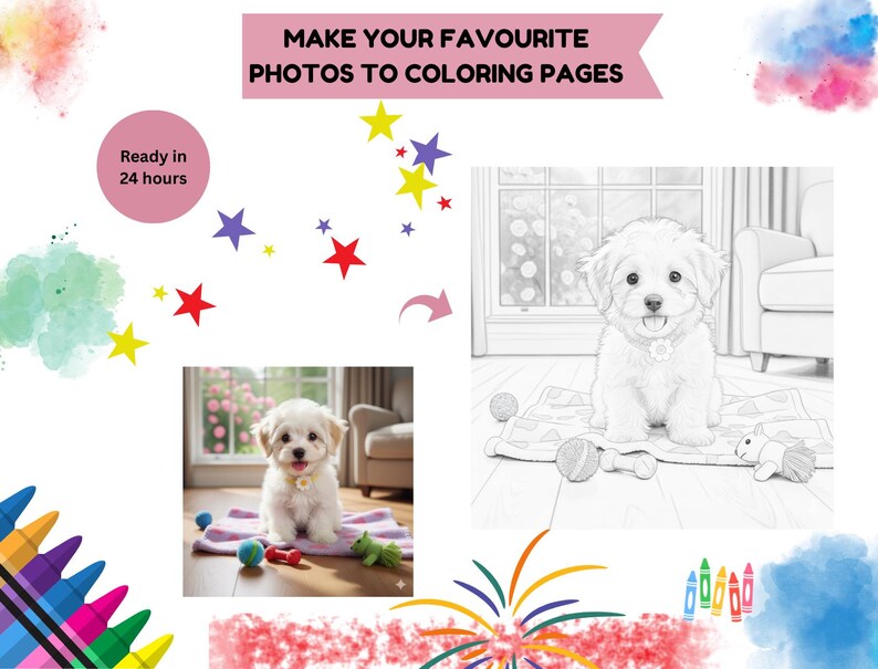 Custom Coloring Book Pages From Photo – Personalized Family & Pet ...