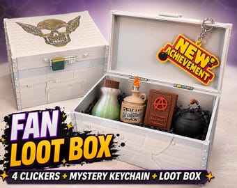Dungeon Crawler Carl Fan Loot Box – 3D Printed Fidget Clickers, Keychain, Storage Box