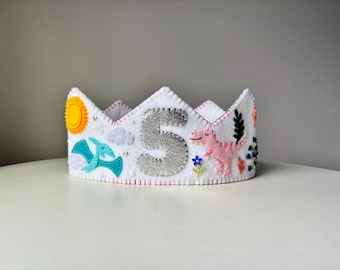 Handmade Felt Birthday Crown | Fully Customizable for Kids