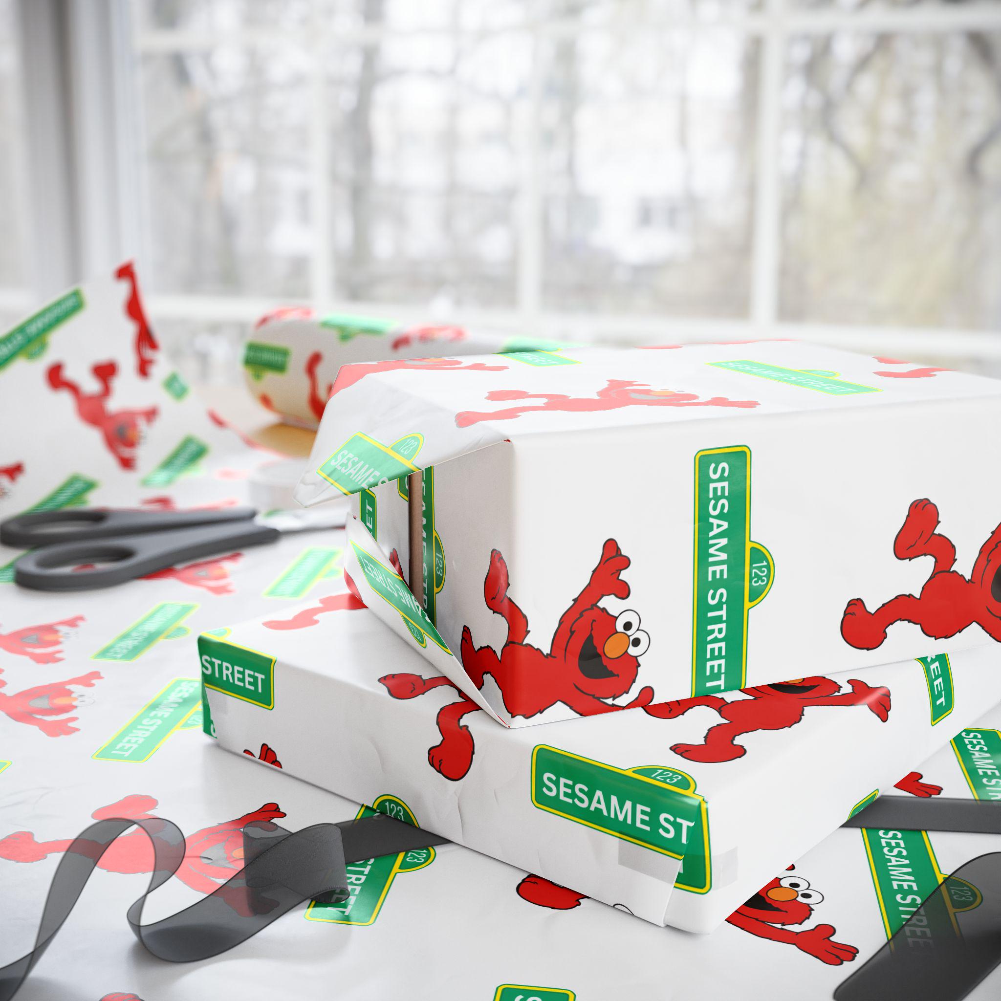 Elmo Wrapping Paper Elmo Sesame Street Pattern Wrapping Paper | Kids Birthday Holiday Wrap ...