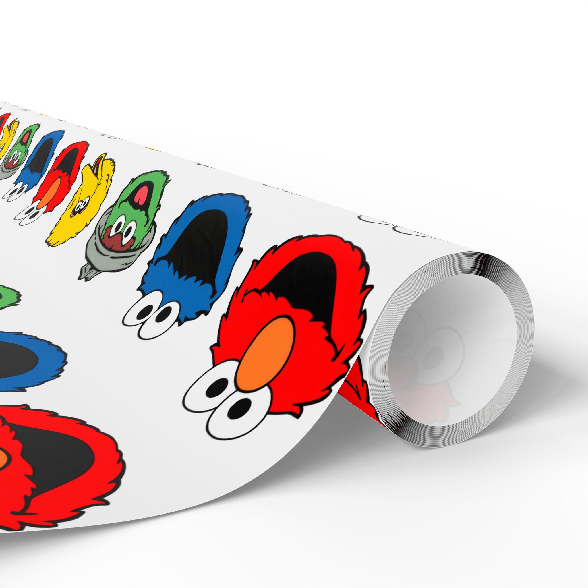 Elmo Wrapping Paper Sesame Street Wrapping Paper | Elmo Cookie Monster Oscar Pattern - Etsy