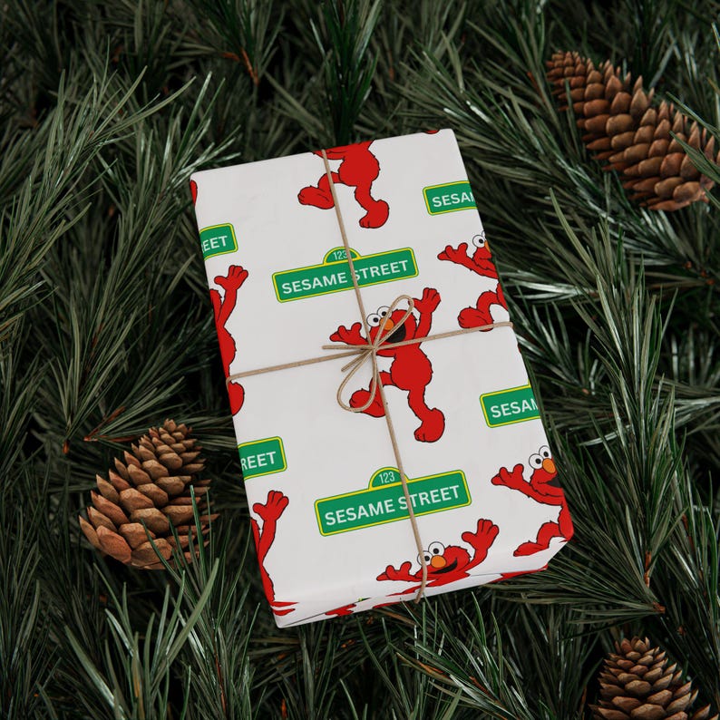 Elmo Wrapping Paper Elmo Sesame Street Pattern Wrapping Paper | Kids Birthday Holiday Wrap ...