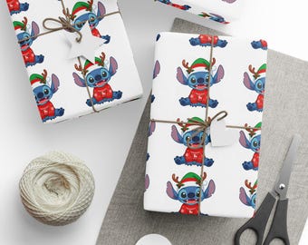 Papel de regalo con patrón de puntadas / Papel para fiestas navideñas