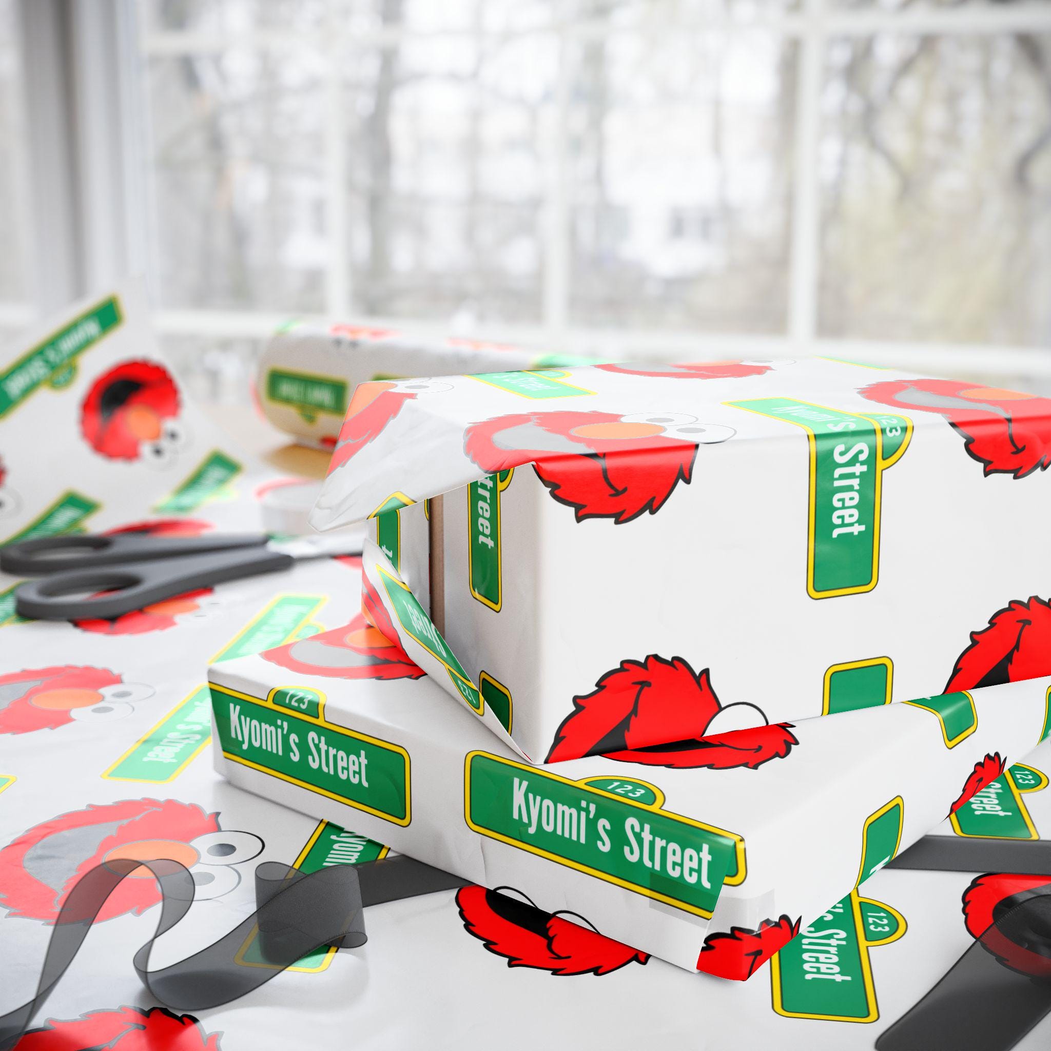 Elmo Wrapping Paper Elmo Sesame Street Wrapping Papers | Kids Birthday Gift Wrap - Etsy