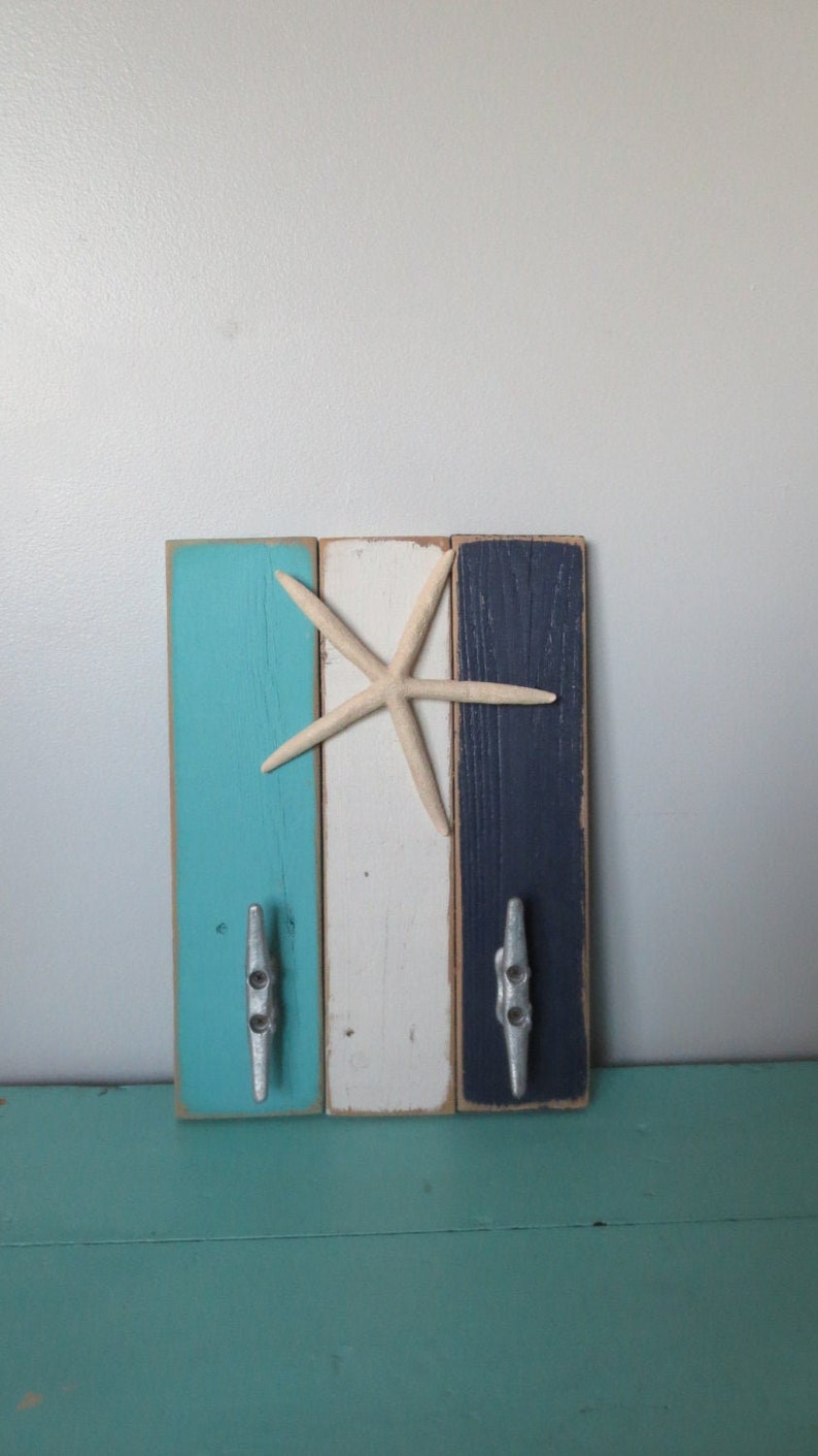 Sailboat Key Hook Rack Nautical Ocean Beach Cottage Lake House Home Wall Decor
